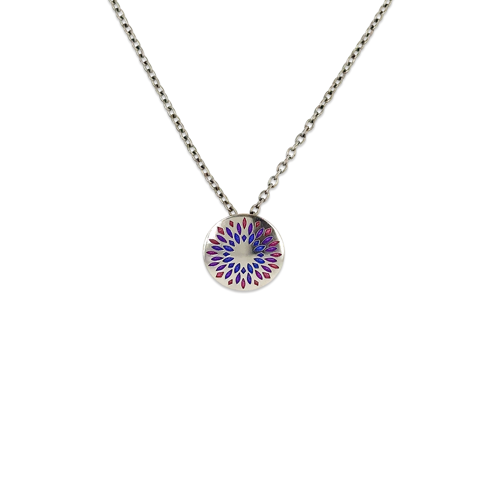 Domed Floral Print Pendant