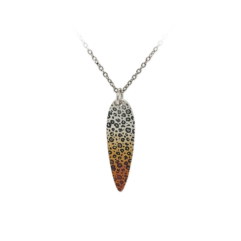 Leopard Print Long Drop Pendant