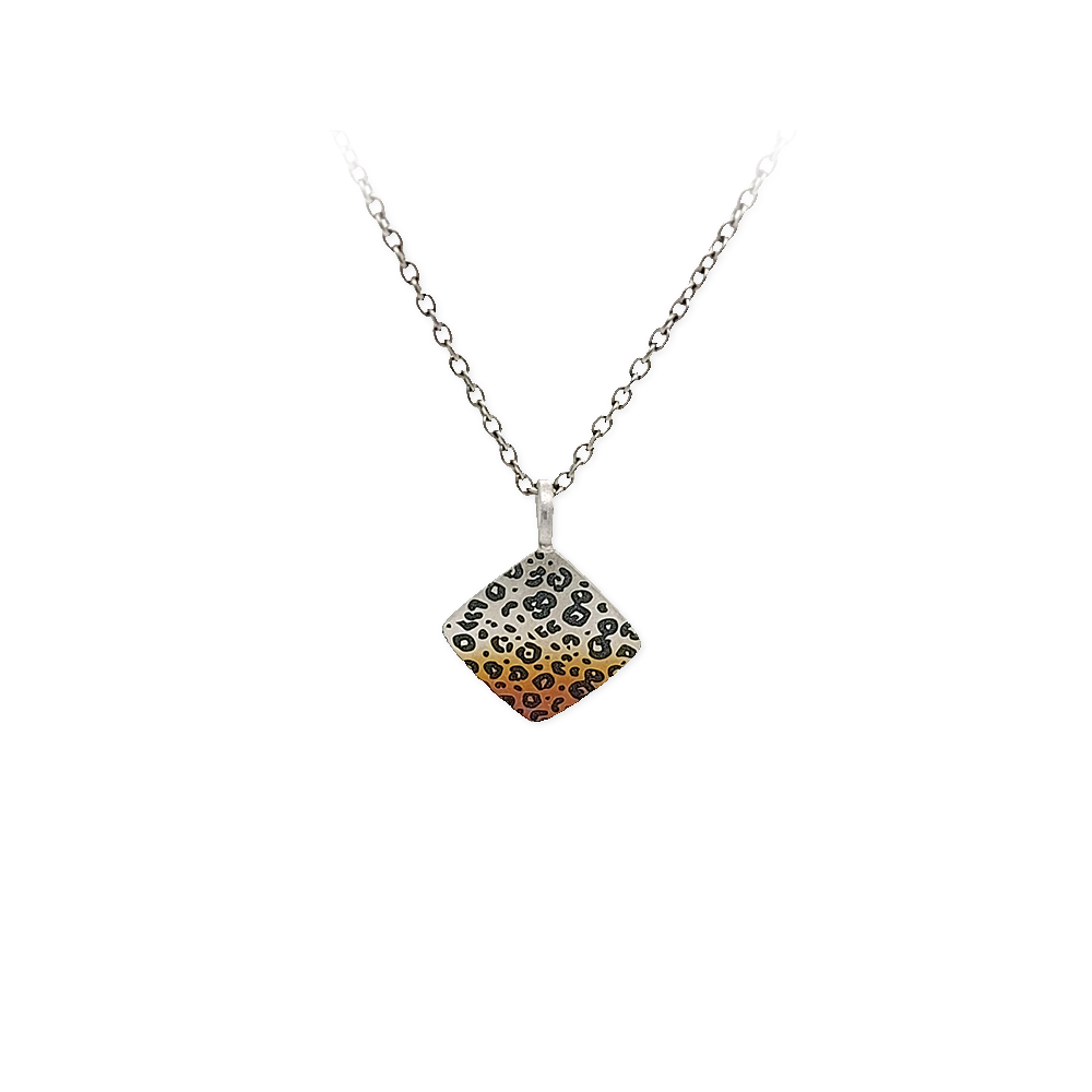Leopard Print Square Pendant