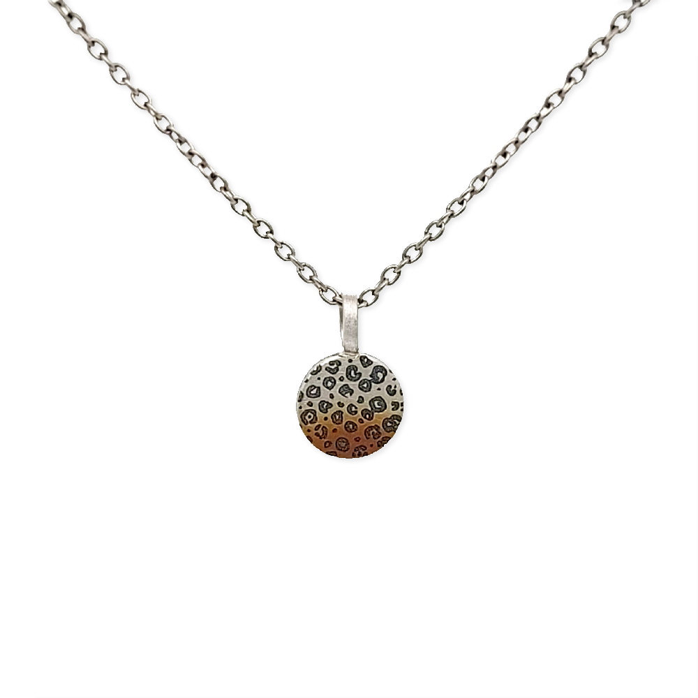 Leopard Print Small Round Pendant