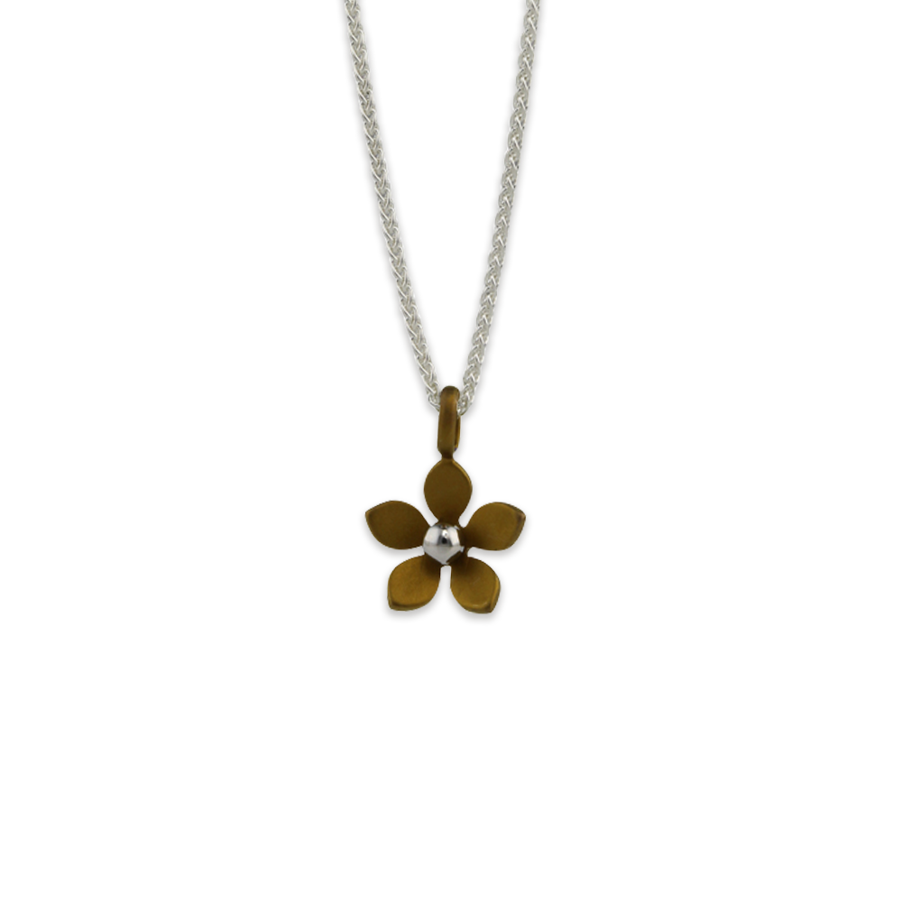 Medium Five Petal Flower Pendant Necklace