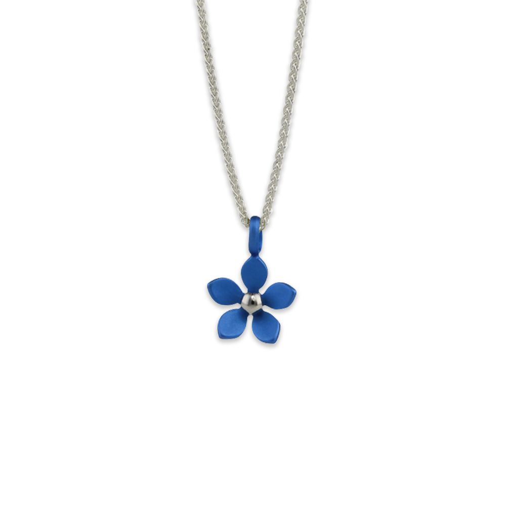 Medium Five Petal Flower Pendant Necklace