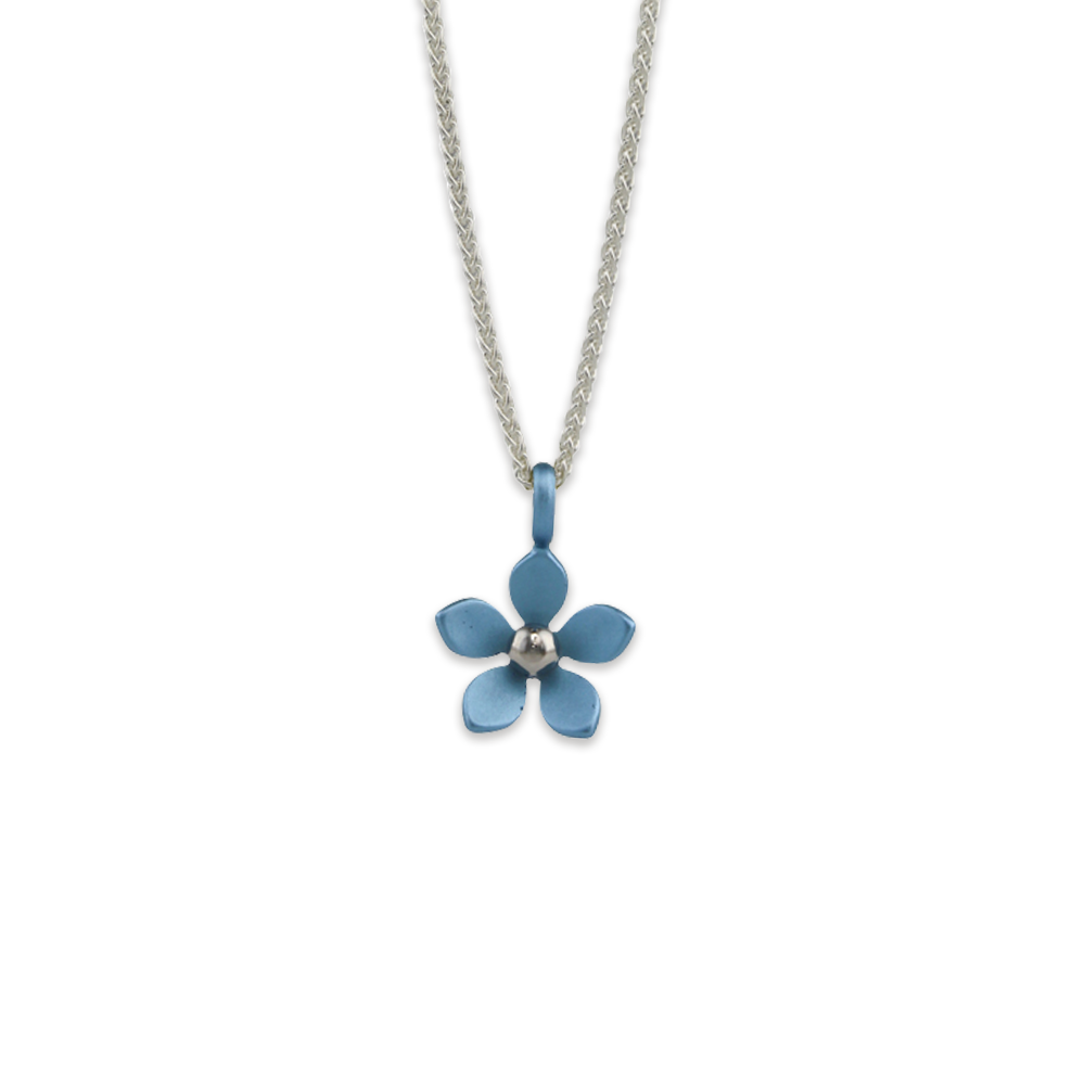 Medium Five Petal Flower Pendant Necklace
