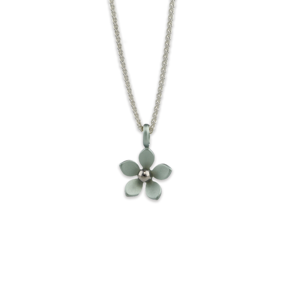 Medium Five Petal Flower Pendant Necklace