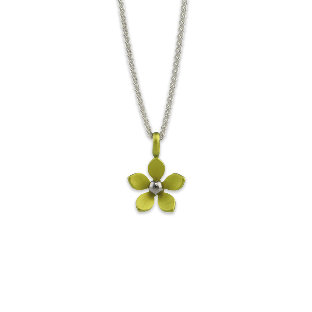Medium Five Petal Flower Pendant Necklace