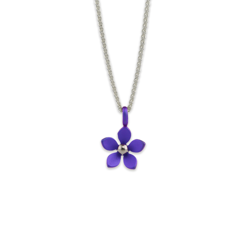 Medium Five Petal Flower Pendant Necklace