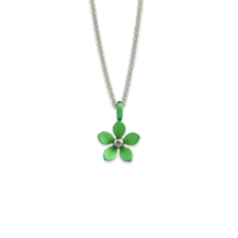 Medium Five Petal Flower Pendant Necklace