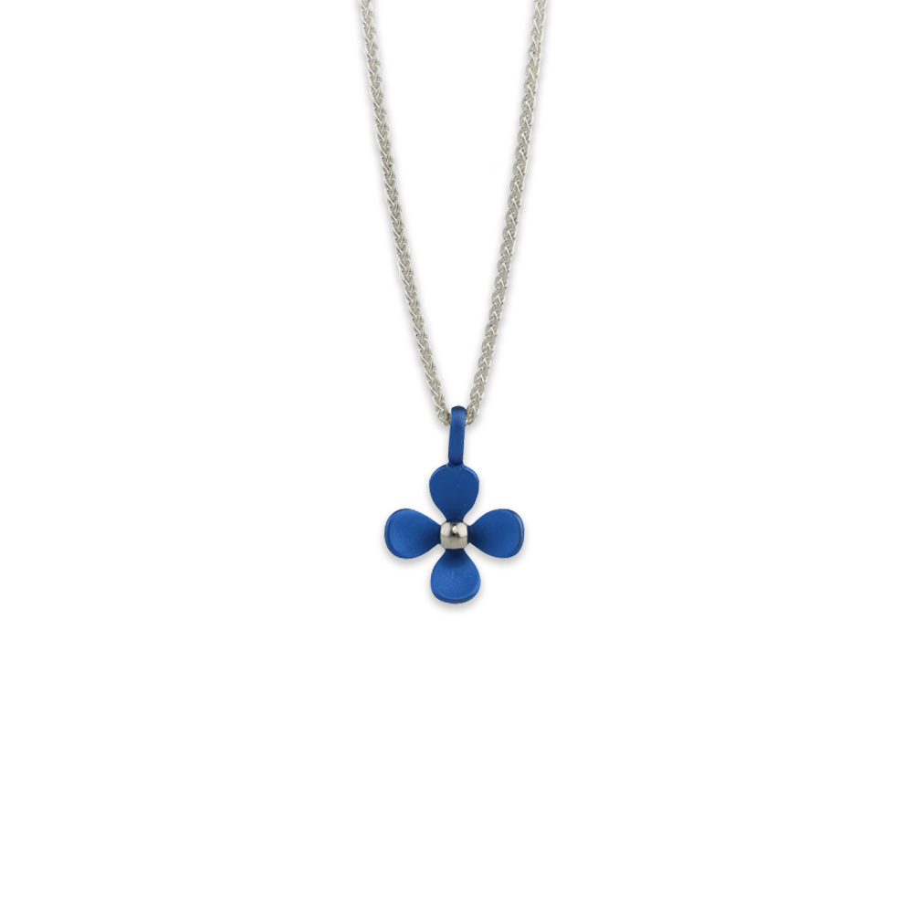 Medium Four Petal Flower Pendant Necklace
