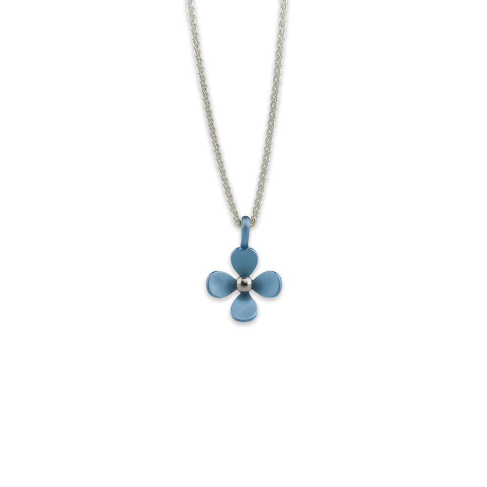 Medium Four Petal Flower Pendant Necklace