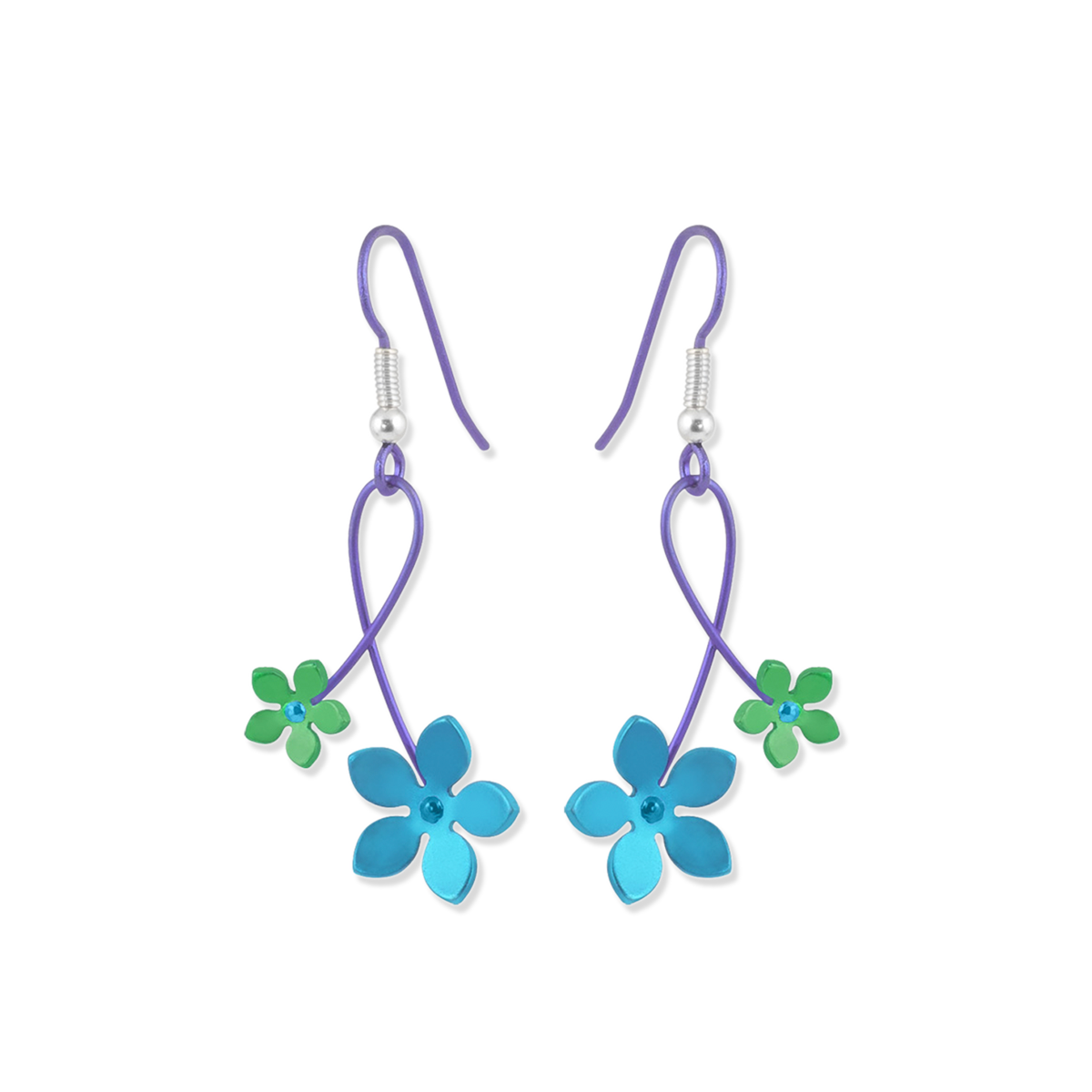 Double Five Petal Flower Drops