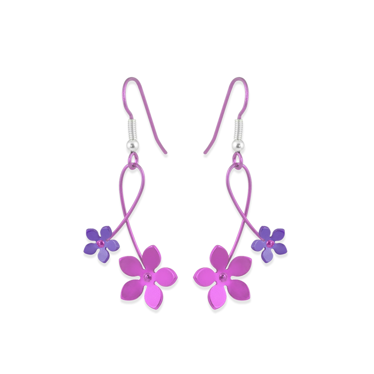 Double Five Petal Flower Drops