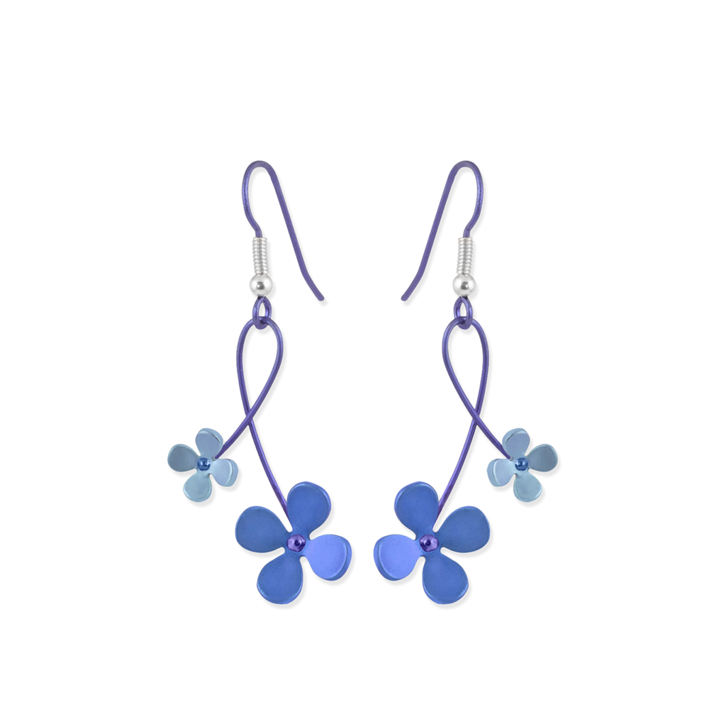 Double Four Petal Flower Drops