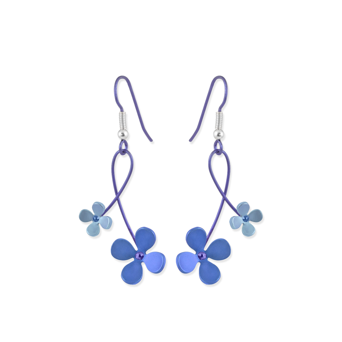 Double Four Petal Flower Drops