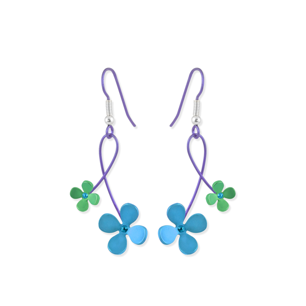 Double Four Petal Flower Drops