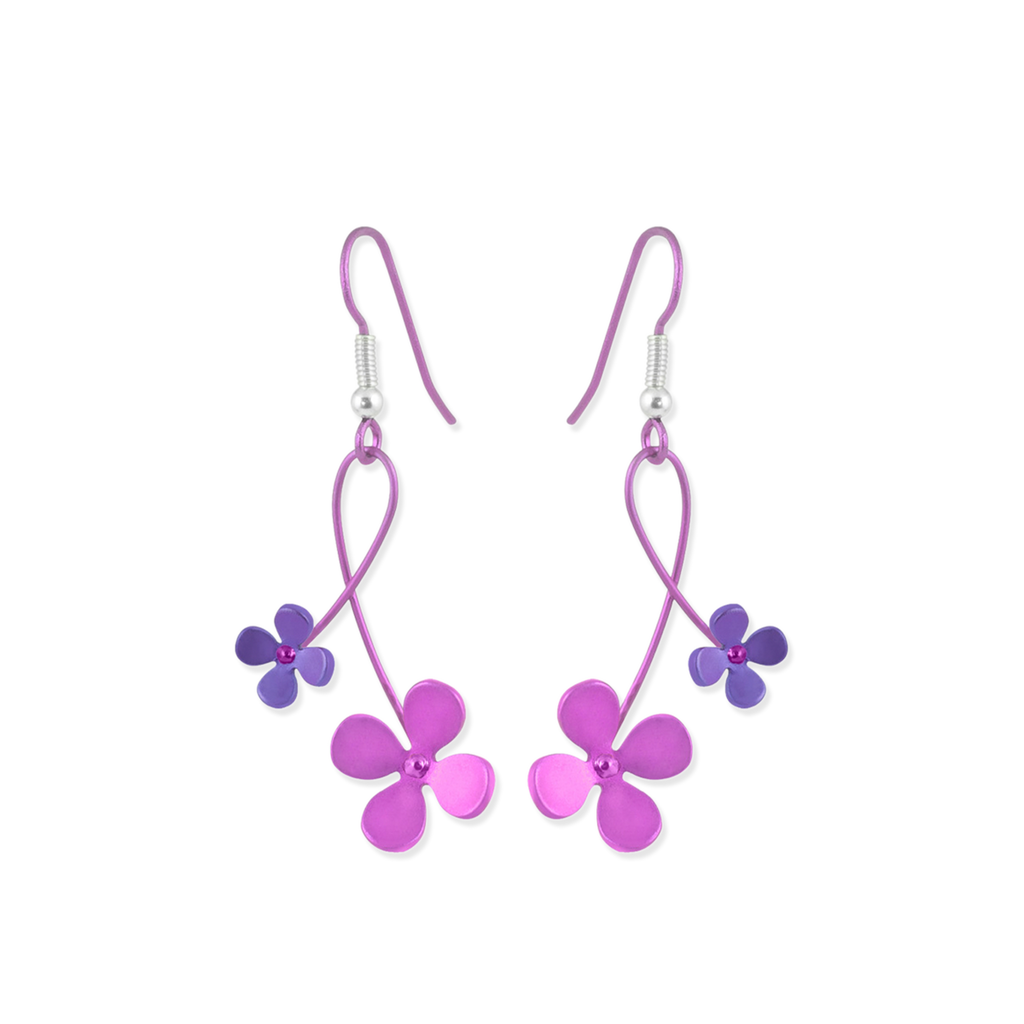 Double Four Petal Flower Drops