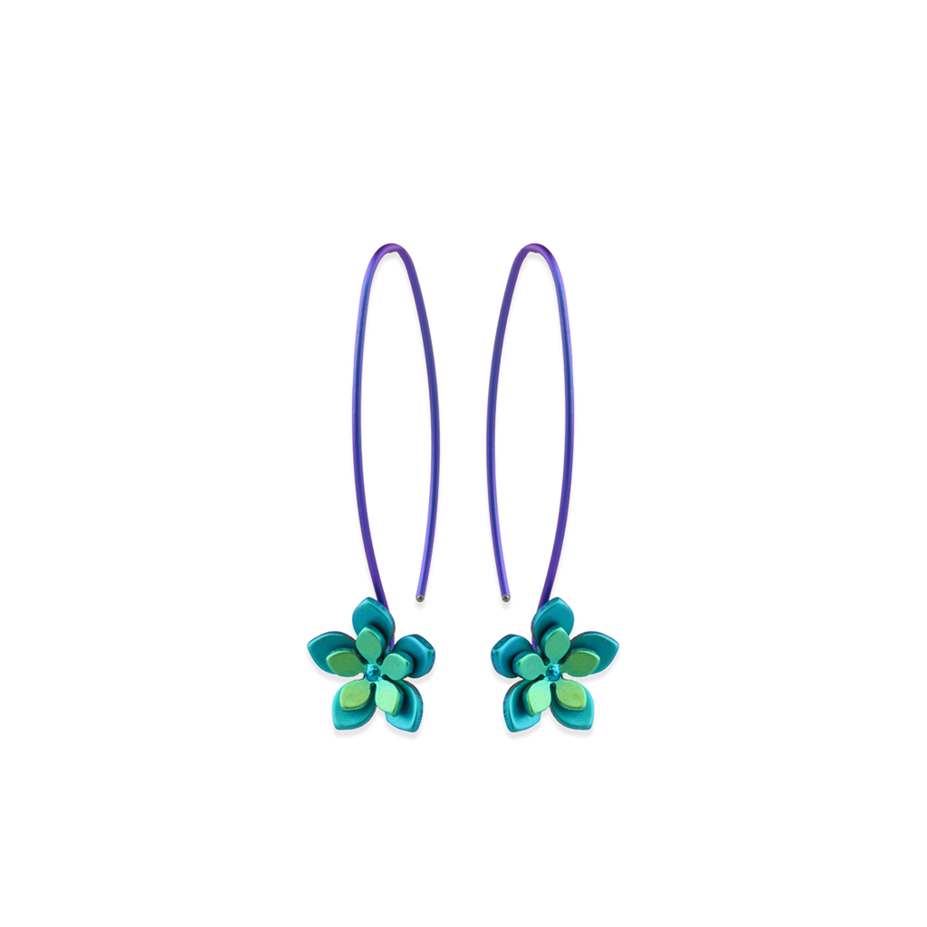 Double Five Petal Flower Drops