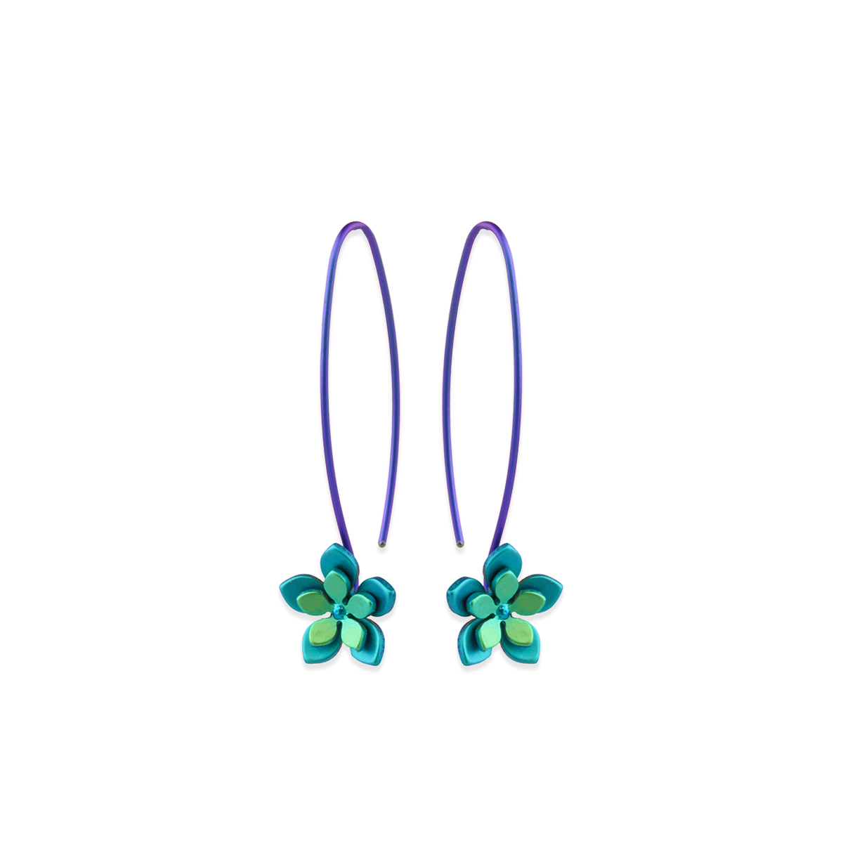 Double Five Petal Flower Drops