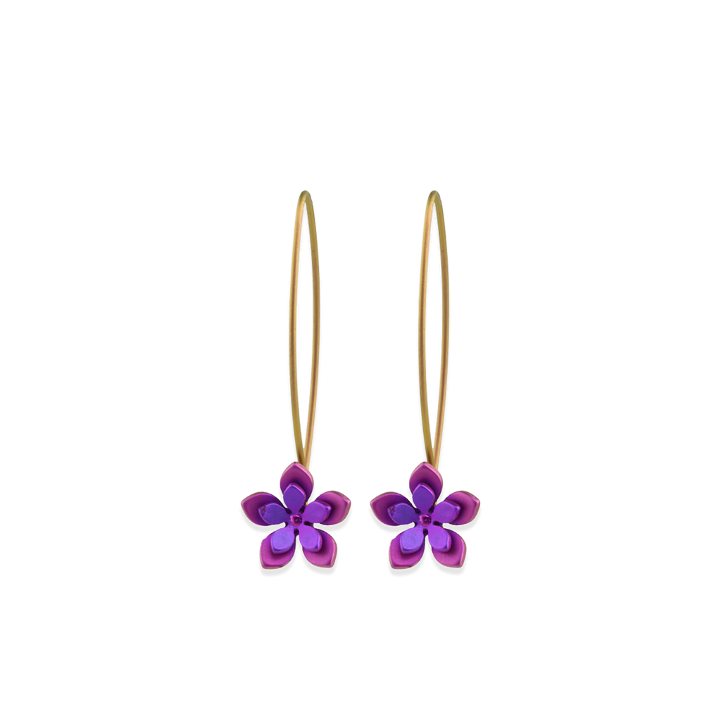 Double Five Petal Flower Drops