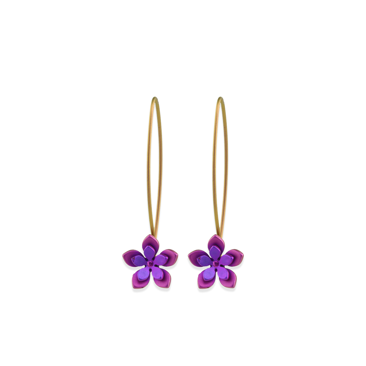 Double Five Petal Flower Drops