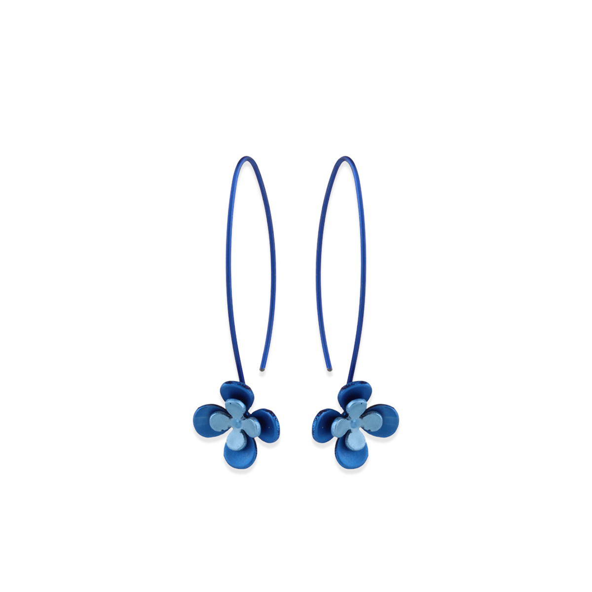 Double Four Petal Flower Drops