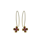 Double Four Petal Flower Drops