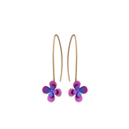 Double Four Petal Flower Drops