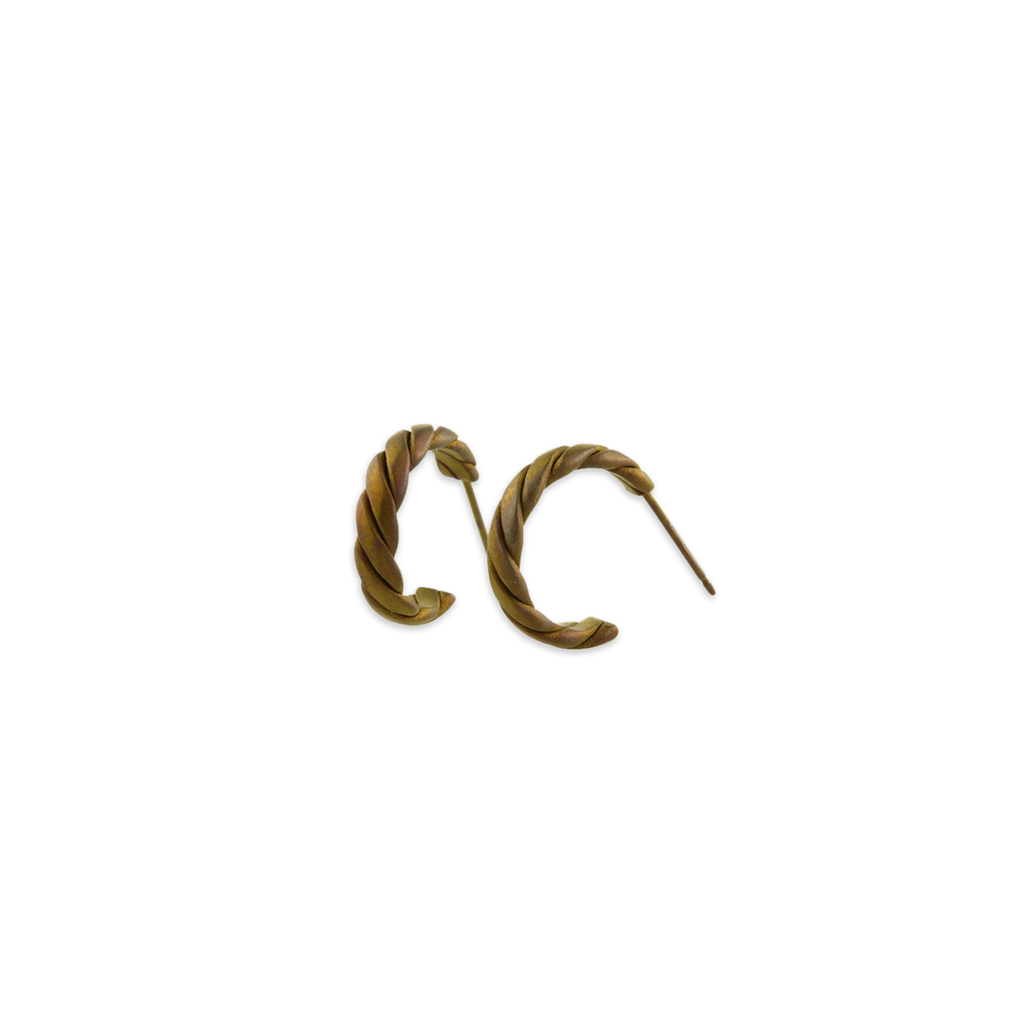 Small Flat Twist Hoops