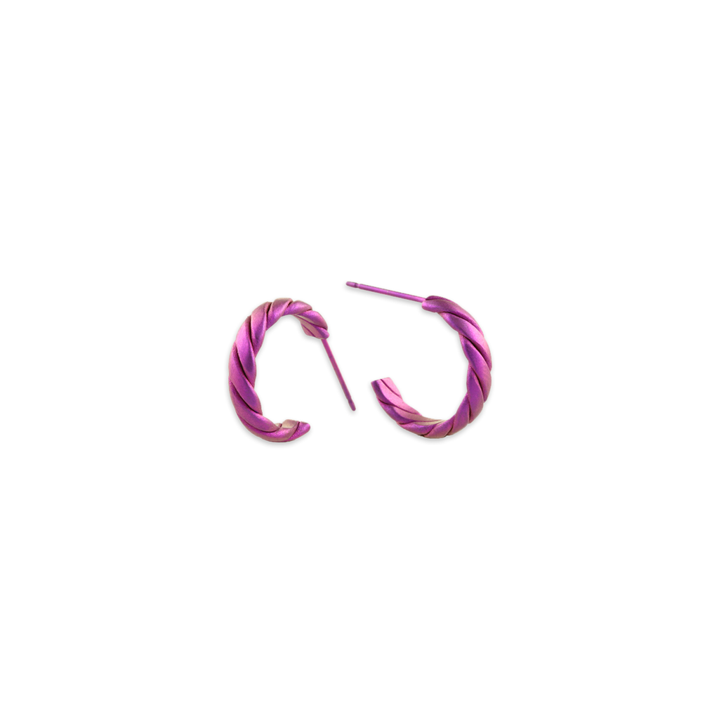 Small Flat Twist Hoops