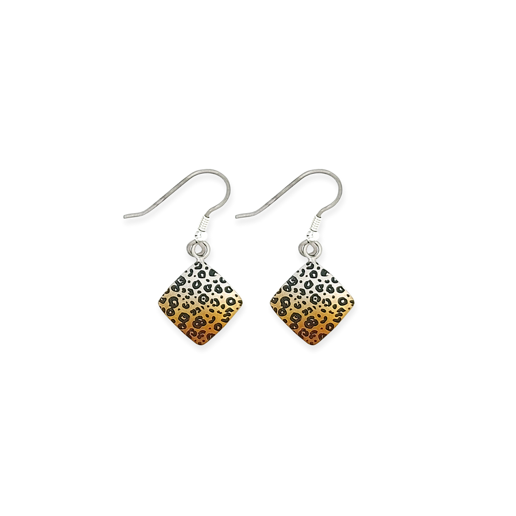 Leopard Print Diamond Drops
