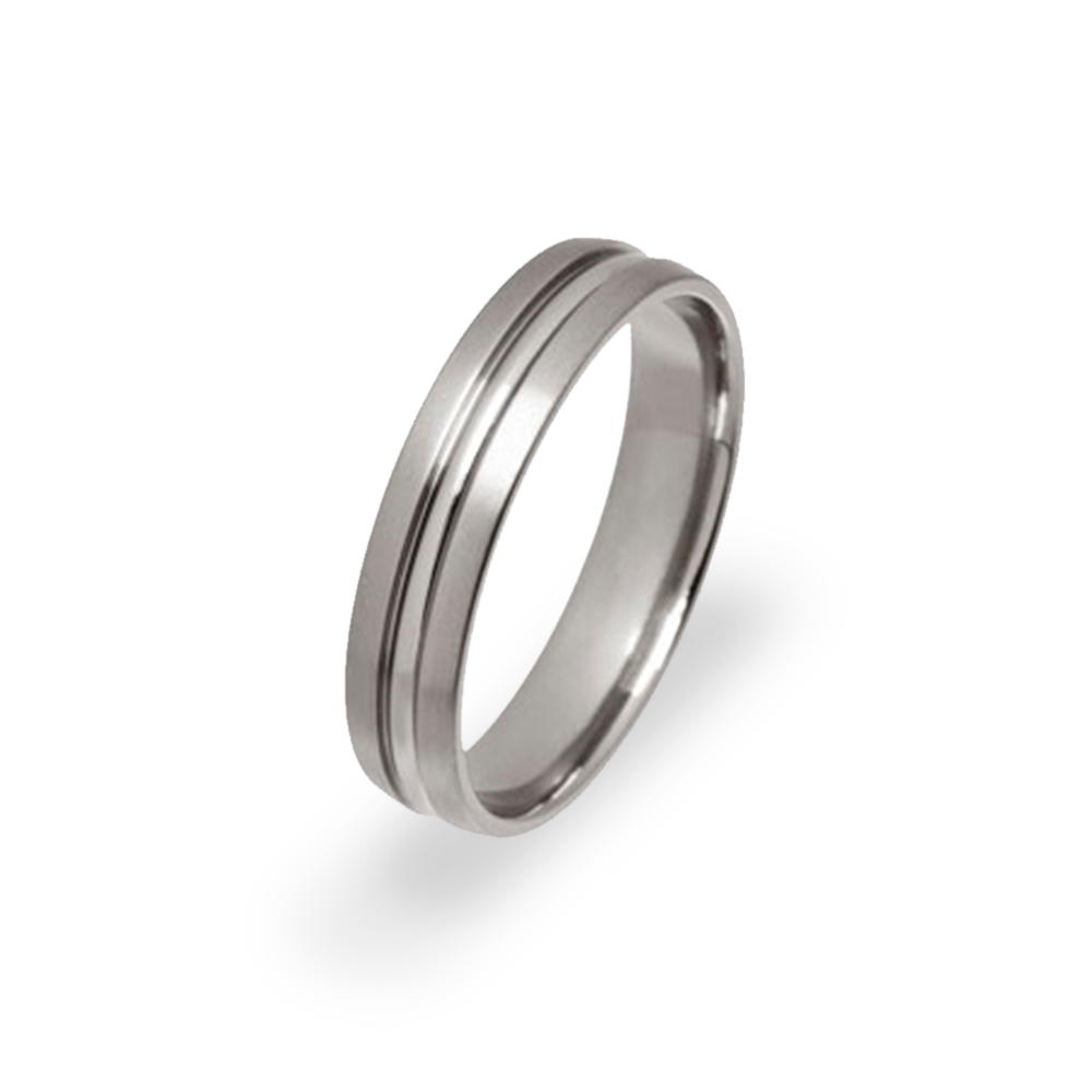 Polished D Groove Ring