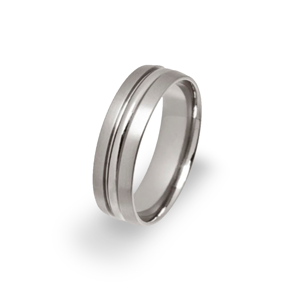 Polished D Groove Ring