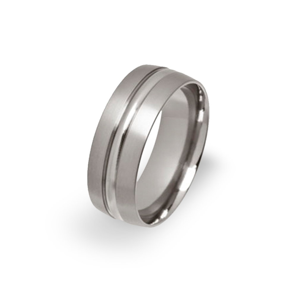 Polished D Groove Ring