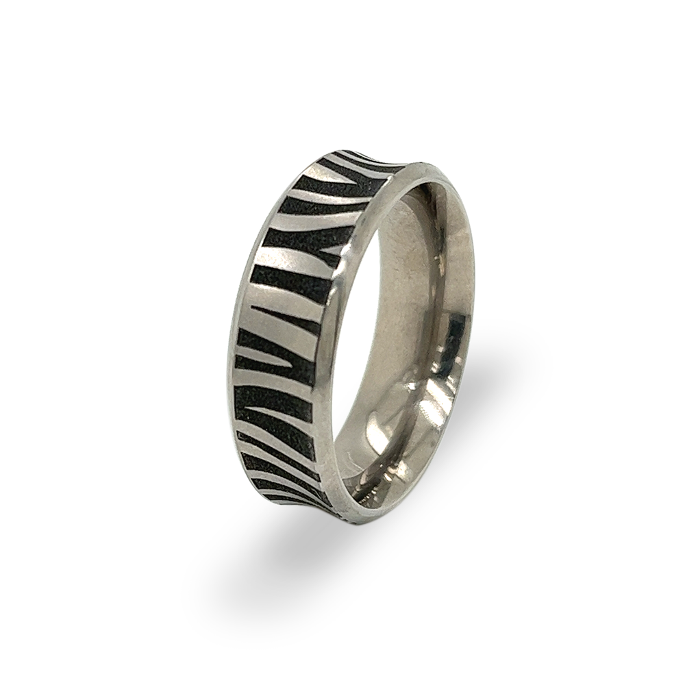 Zebra Wide Concave Ring
