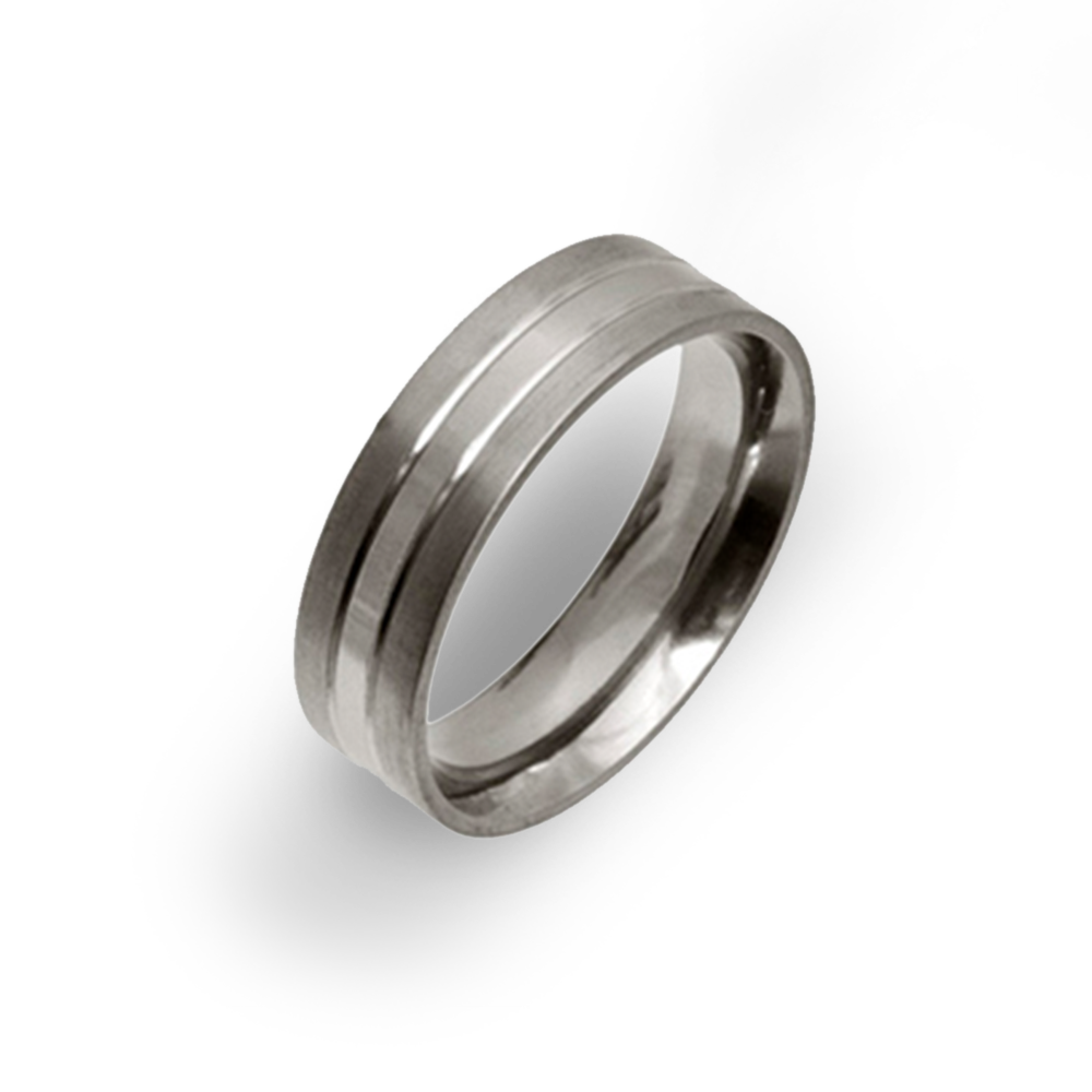 Two-Tone Double Groove Ring