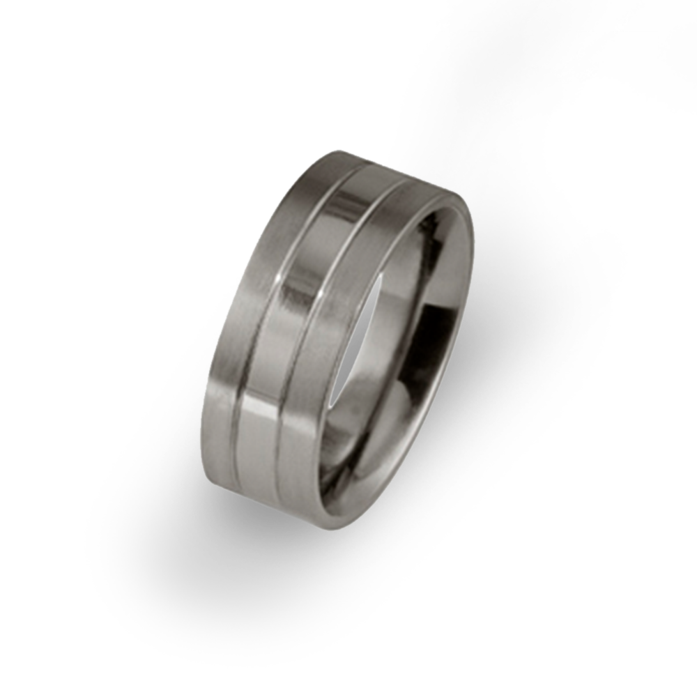 Two-Tone Double Groove Ring