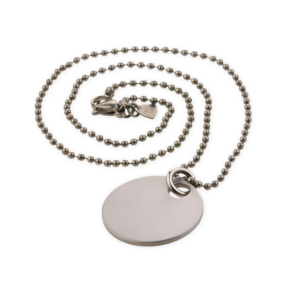 Circular Titanium Pendant & Titanium Chain