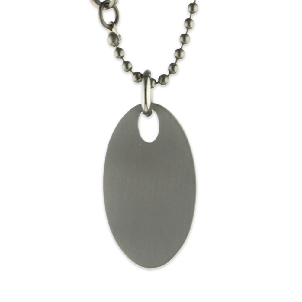 Oval Titanium Pendant & Chain – Ti2 Titanium