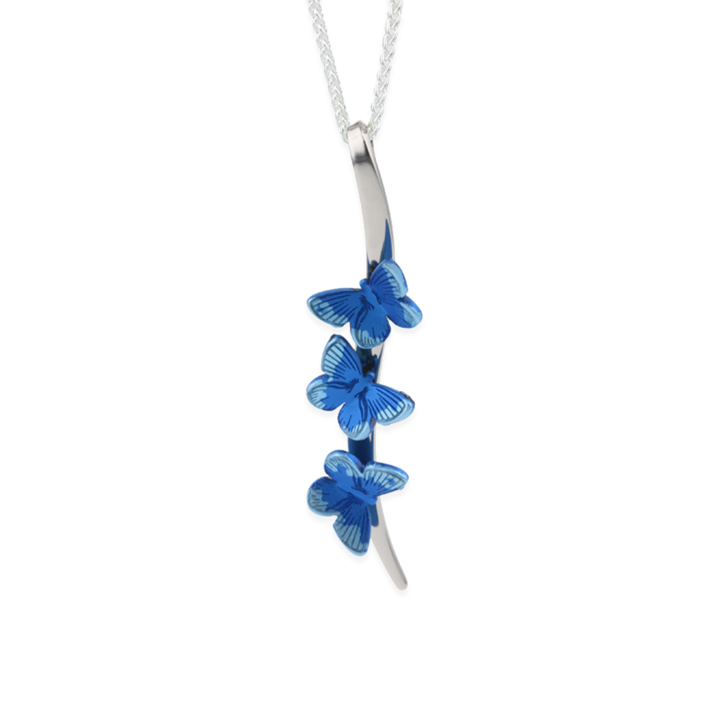 Trio Butterfly Stem Necklace