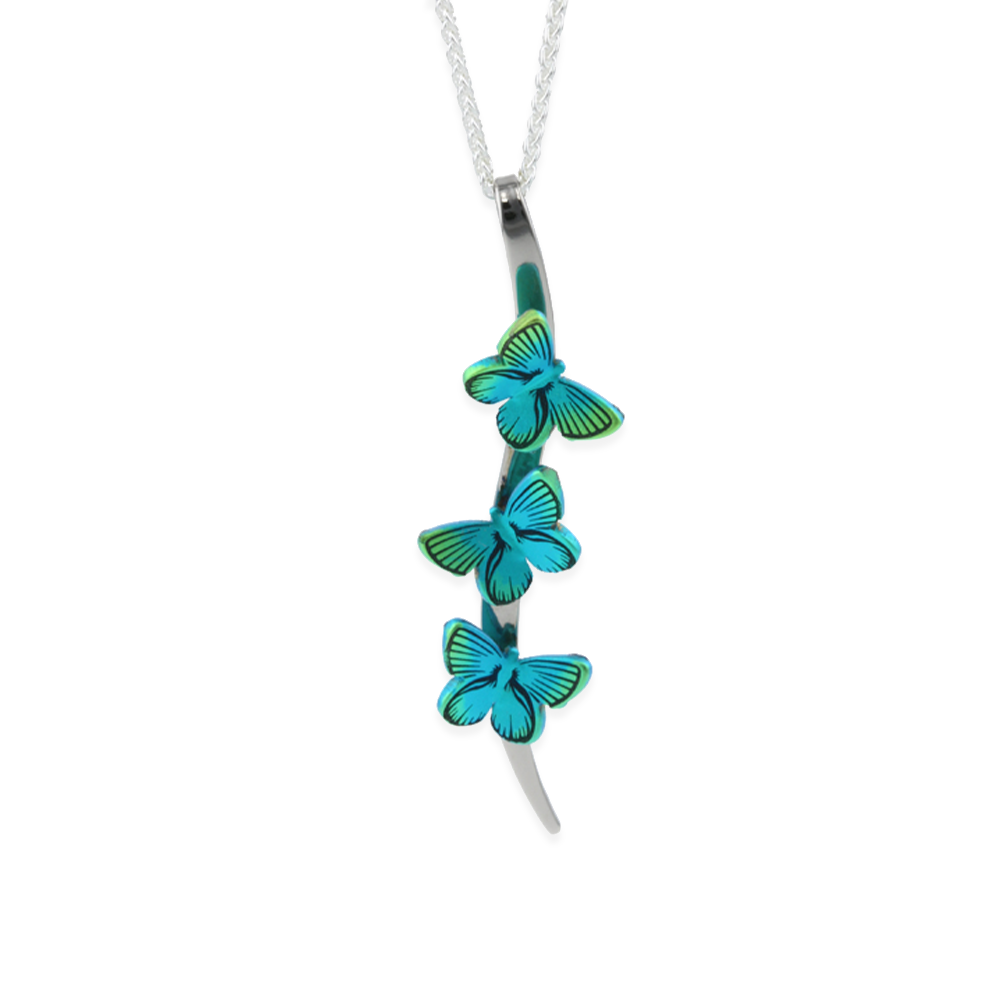 Trio Butterfly Stem Necklace