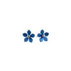 Medium Five Petal Bead Flower Stud Earrings