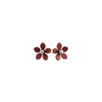 Medium Five Petal Bead Flower Stud Earrings
