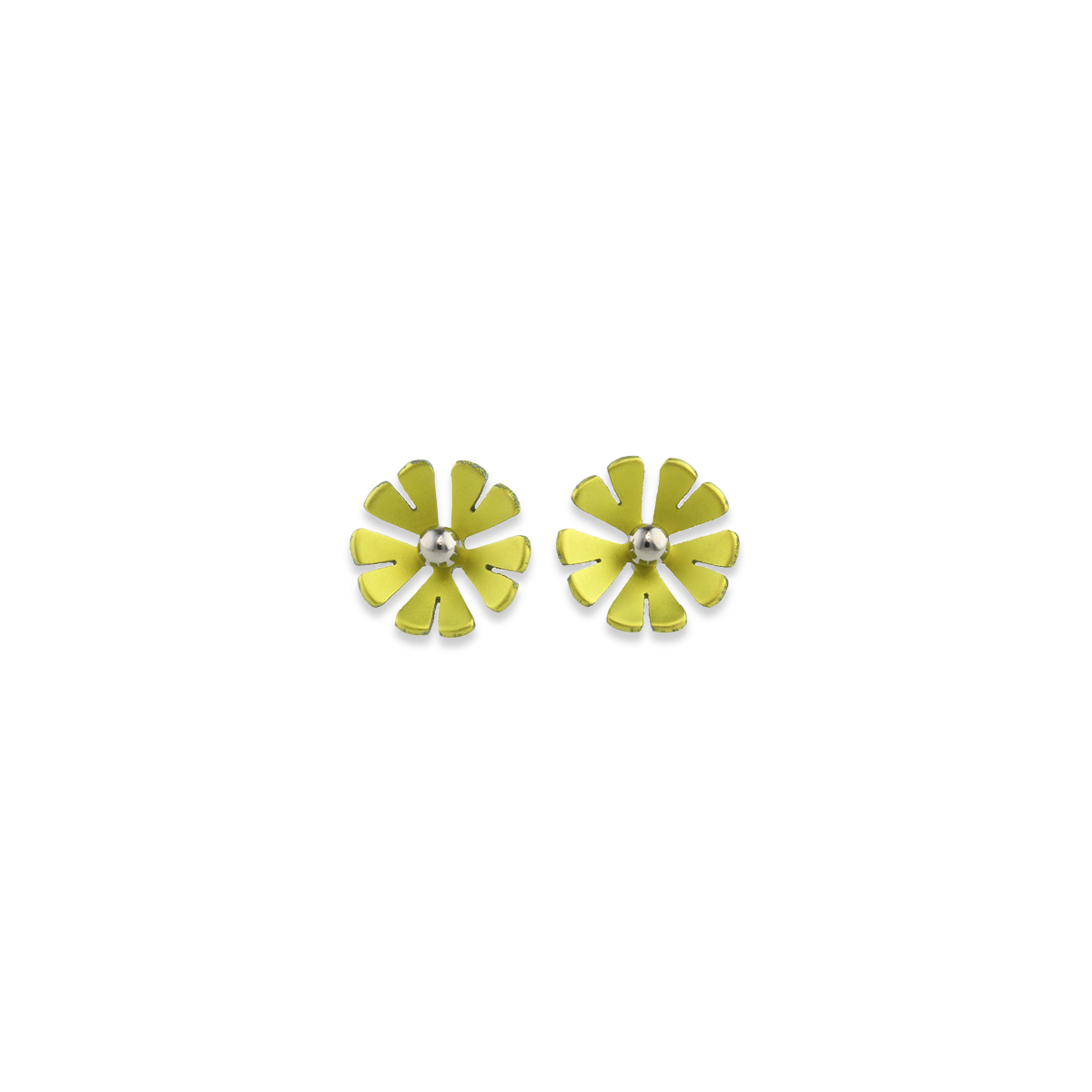 Medium Ten Petal Bead Flower Stud Earrings