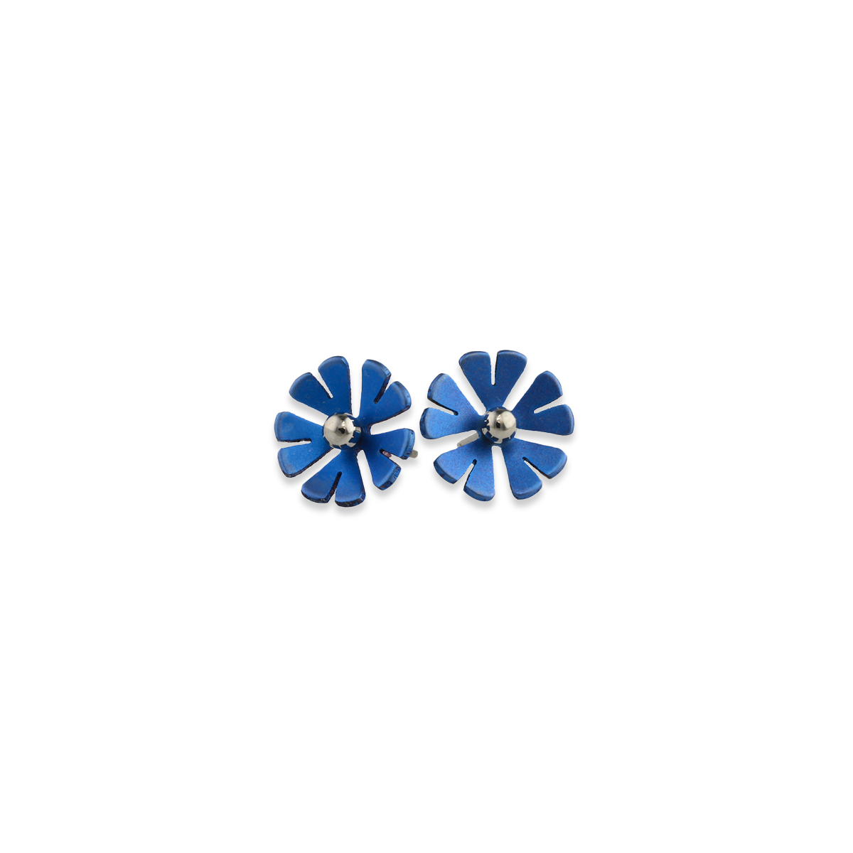 Medium Ten Petal Bead Flower Stud Earrings