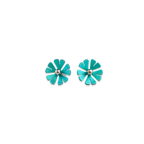 Medium Ten Petal Bead Flower Stud Earrings