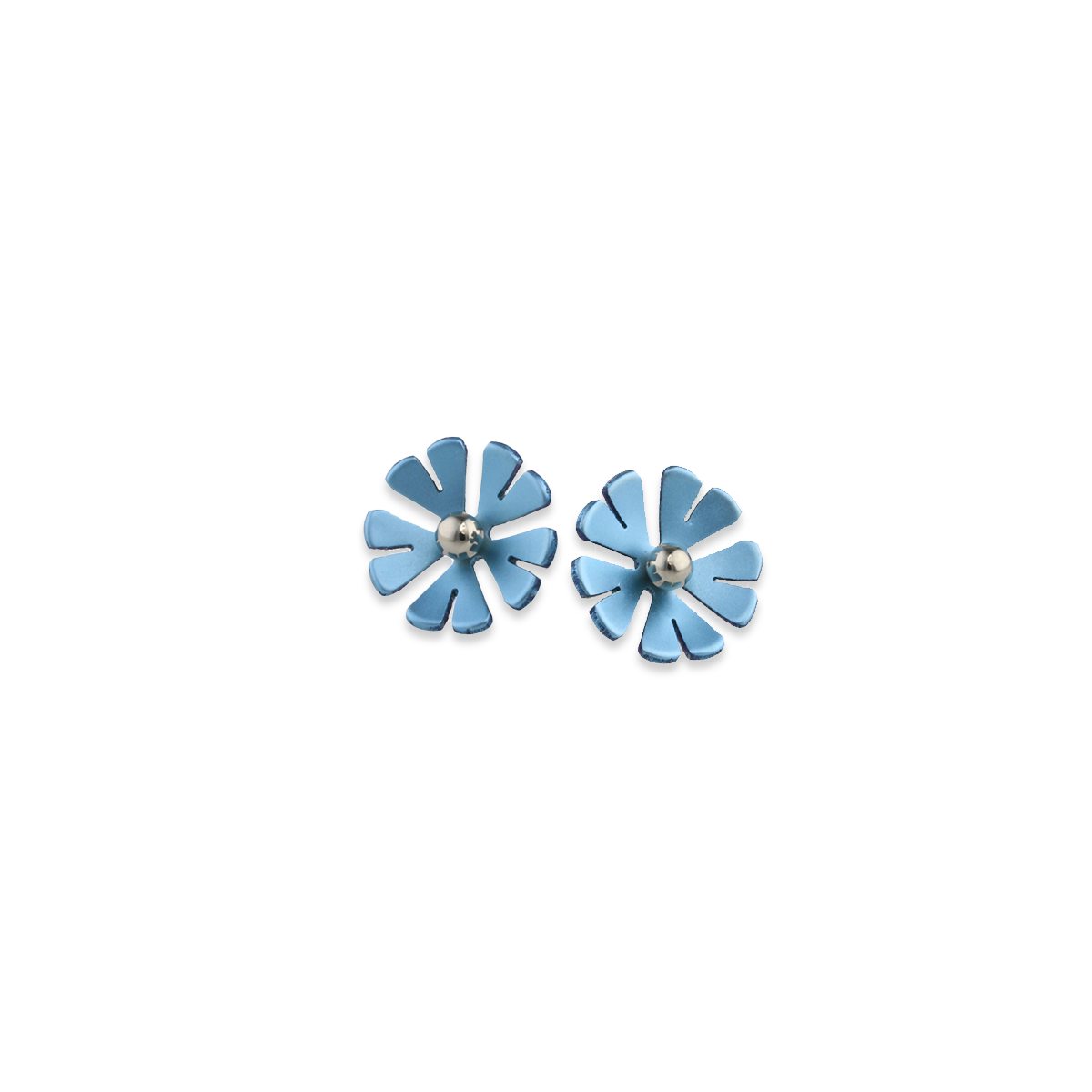 Medium Ten Petal Bead Flower Stud Earrings