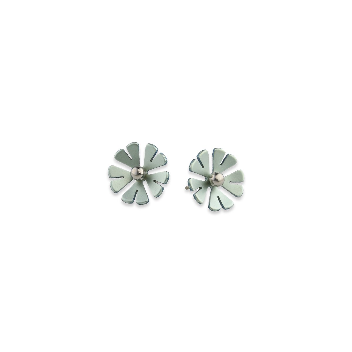 Medium Ten Petal Bead Flower Stud Earrings