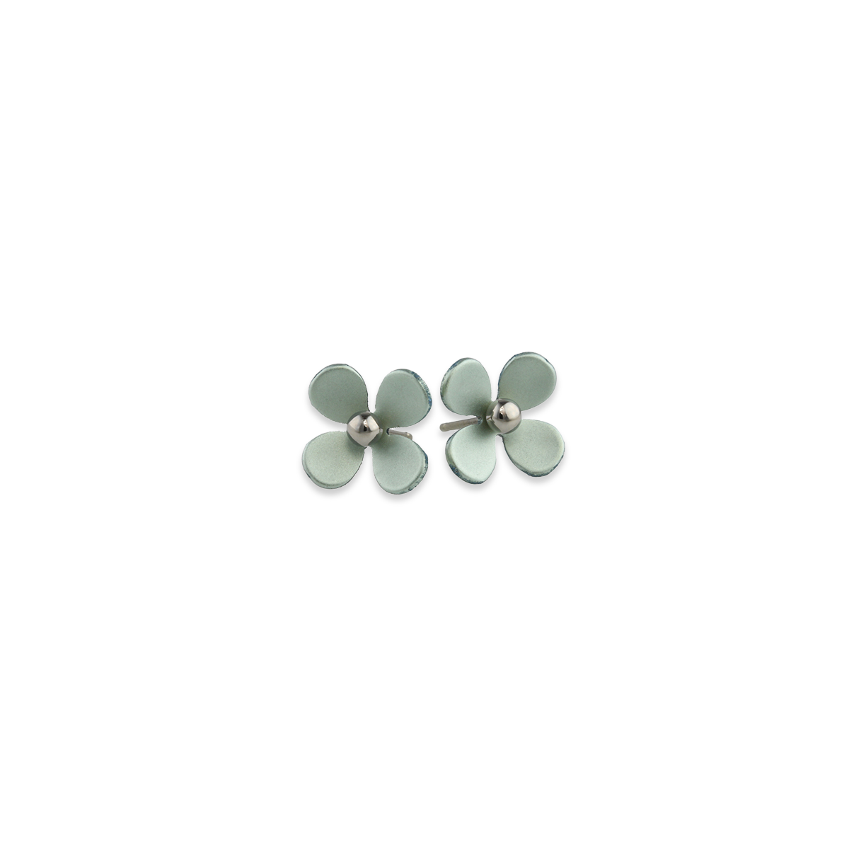 Medium Four Petal Bead Flower Stud Earrings