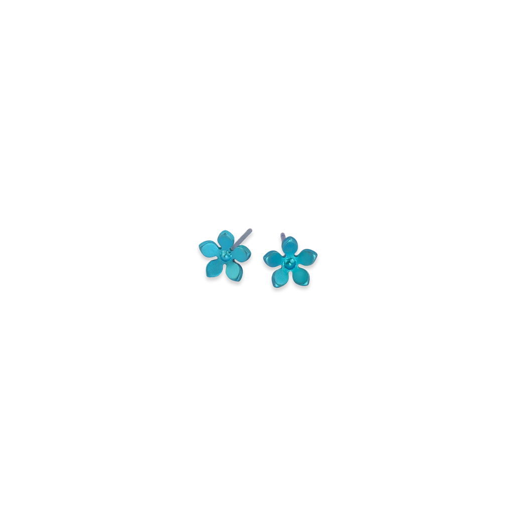 Small Five Petal Flower Stud Earrings