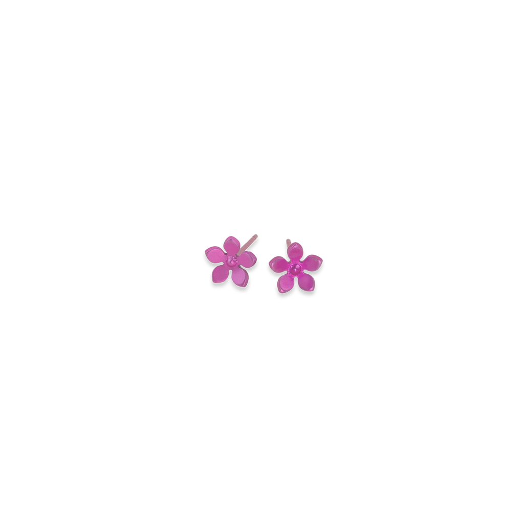 Small Five Petal Flower Stud Earrings