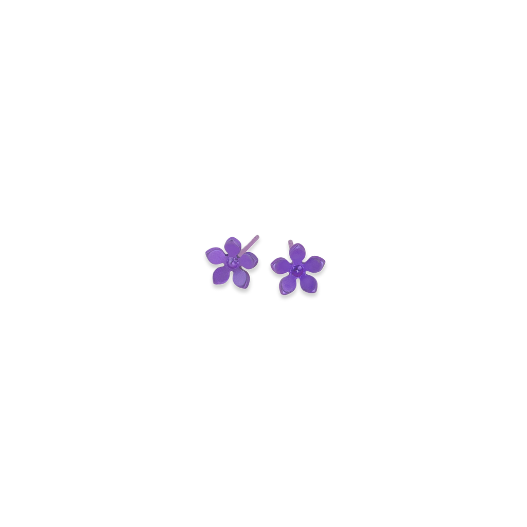 Small Five Petal Flower Stud Earrings